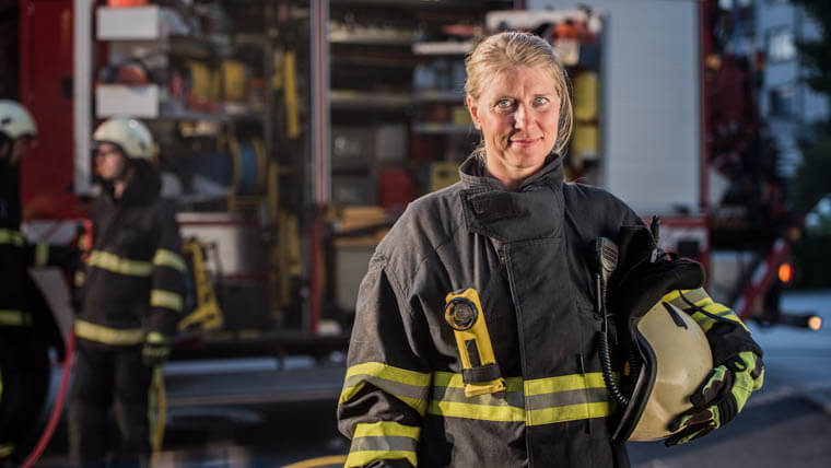 Portrait of firefighter